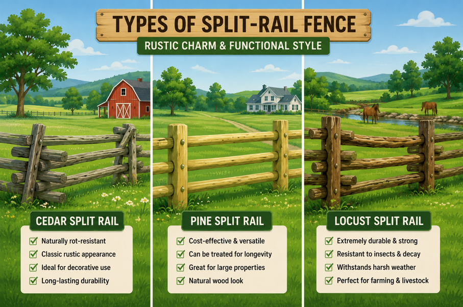 Jacksonville Guide to Split Rail Fence Types & Materials